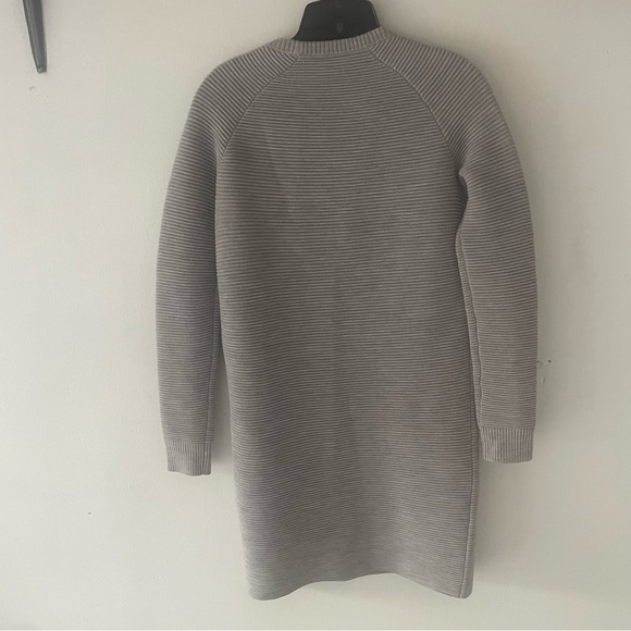 Theory Gray Wool Blend Noble Crewneck Long Sleeve Sweater Dress 37280 - Picture 3 of 10